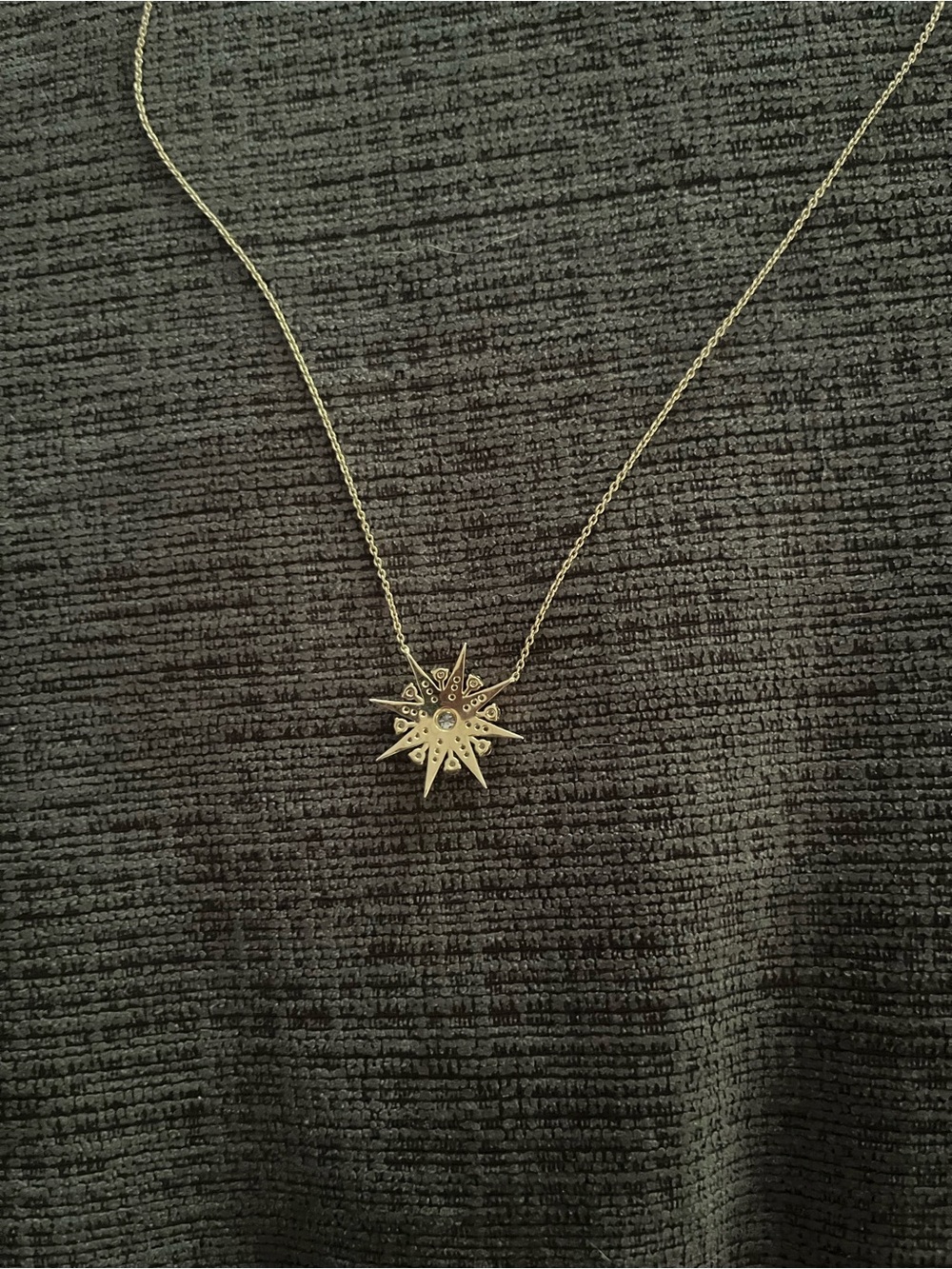 14k yellow gold celestial diamond necklace - Picture 3 of 5
